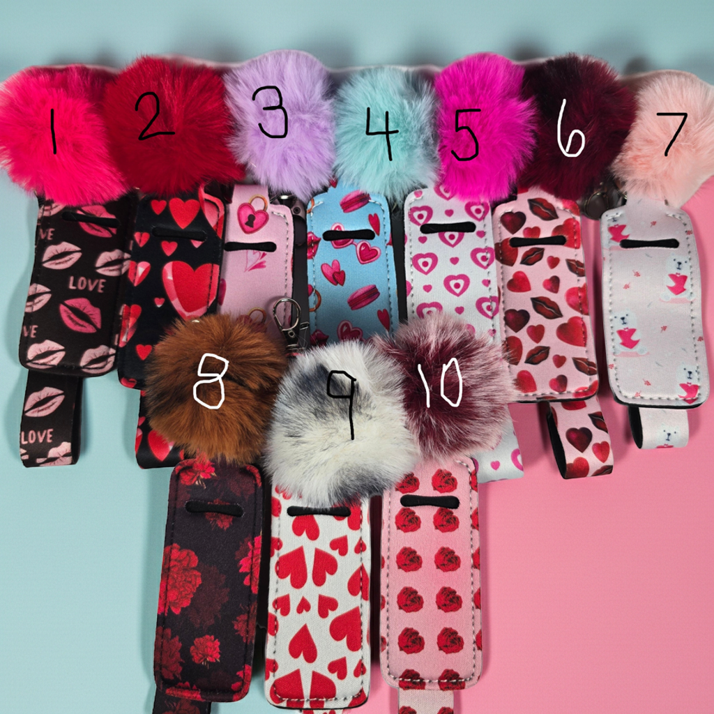 Pattern Lip Balm Key Chain Set
