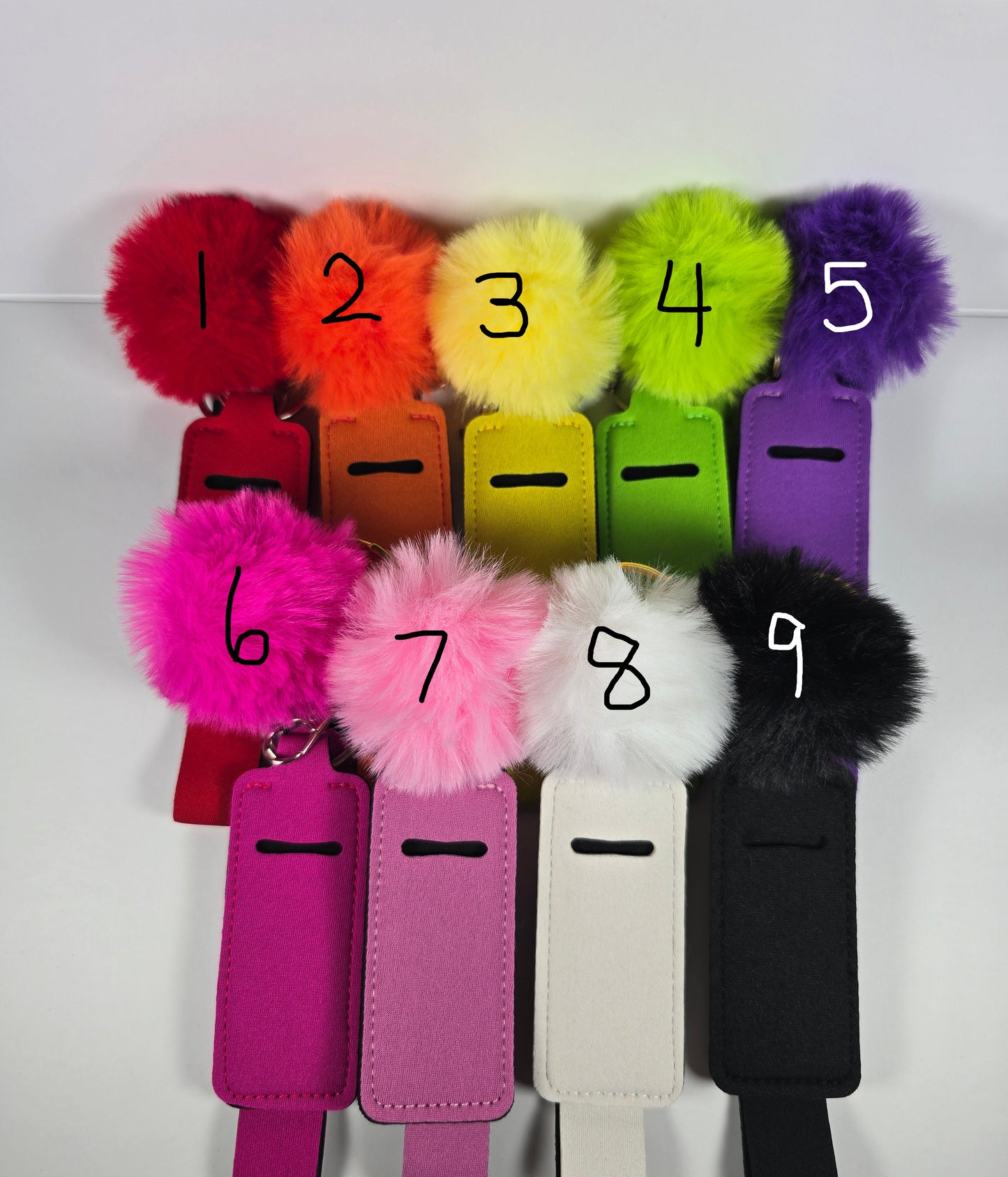 Solid Color Lip Balm Key Chain Set